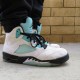 Air Jordan Retro 5 Island Green Women And Men Whiteblack White Island Green Cn2932 100 AJ5 Jordan Sneakers