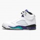 Air Jordan 5 Retro Grape Whitenew Emerald Grp Ice Blk Mens 136027 108 AJ5 Sneakers