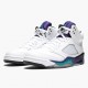 Air Jordan 5 Retro Grape Whitenew Emerald Grp Ice Blk Mens 136027 108 AJ5 Sneakers