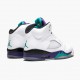 Air Jordan 5 Retro Grape Whitenew Emerald Grp Ice Blk Mens 136027 108 AJ5 Sneakers