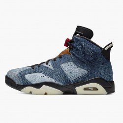 Air Jordan 6 Retro Washed Denim Women And Men Ct5350 401 Black Sailvarsity Red AJ6 Black Jordan Sneakers