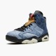 Air Jordan 6 Retro Washed Denim Women And Men Ct5350 401 Black Sailvarsity Red AJ6 Black Jordan Sneakers