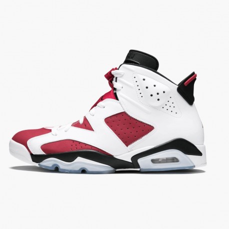 Air Jordan Retro 6 Carmine Women And Men 384664 160 Whitecarmine Black AJ6 Black Jordan Sneakers