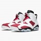 Air Jordan Retro 6 Carmine Women And Men 384664 160 Whitecarmine Black AJ6 Black Jordan Sneakers