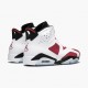 Air Jordan Retro 6 Carmine Women And Men 384664 160 Whitecarmine Black AJ6 Black Jordan Sneakers