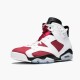 Air Jordan Retro 6 Carmine Women And Men 384664 160 Whitecarmine Black AJ6 Black Jordan Sneakers