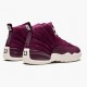 Air Jordan 12 Retro Bordeaux Mens AJ12 130690 617 Bordeauxsail Metallic Silver Jordan Sneakers