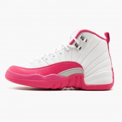 Air Jordan 12 Retro Dynamic Pink Womens AJ12 510815 109 Whitevivid Pink Mtllc Silver Jordan Sneakers