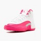 Air Jordan 12 Retro Dynamic Pink Womens AJ12 510815 109 Whitevivid Pink Mtllc Silver Jordan Sneakers