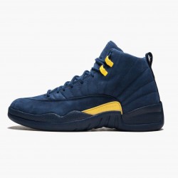 Air Jordan 12 Retro Michigan Mens AJ12 Bq3180 407 College Navyamarillo Jordan Sneakers