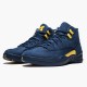 Air Jordan 12 Retro Michigan Mens AJ12 Bq3180 407 College Navyamarillo Jordan Sneakers