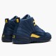 Air Jordan 12 Retro Michigan Mens AJ12 Bq3180 407 College Navyamarillo Jordan Sneakers