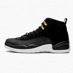 Air Jordan 12 Retro Reverse Taxi Mens AJ12 130690 017 Blackgold White Jordan Sneakers