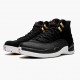 Air Jordan 12 Retro Reverse Taxi Mens AJ12 130690 017 Blackgold White Jordan Sneakers