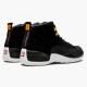 Air Jordan 12 Retro Reverse Taxi Mens AJ12 130690 017 Blackgold White Jordan Sneakers