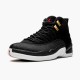 Air Jordan 12 Retro Reverse Taxi Mens AJ12 130690 017 Blackgold White Jordan Sneakers