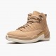 Air Jordan 12 Retro Vachetta Tan Womens AJ12 Ao6068 203 Bordeauxsail Metallic Silver Jordan Sneakers