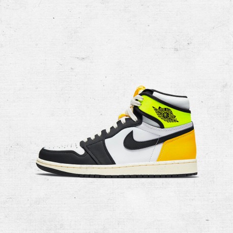 Best Jordans 1 High Volt Gold AJ1 Women Men Yellow Orange Sneakers 555088 118