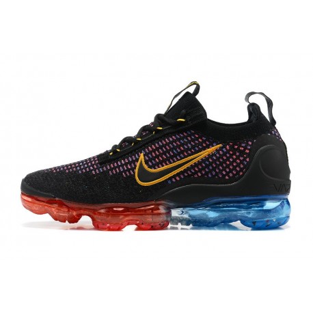 Nike Air VaporMax 2021 Flyknit Black Red and Blue (W/M) Sneakers