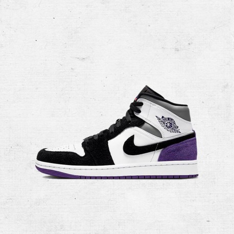 Best Jordans 1 Mid SE Purple Black White AJ1 Men Women 852542 105