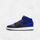 Best Jordans 1 Mid Hyper Royal Tumbled Leather Women Men AJ1 554724 077